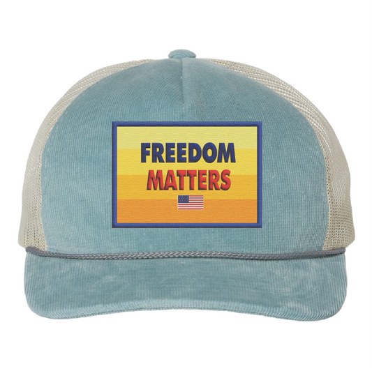 Freedom Matters Patch Corduroy Trucker Hat