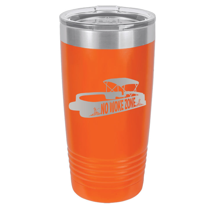 No Woke Zone 20 oz. Stainless Steel Tumbler with Lid - Boat Logo