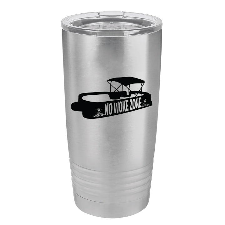 No Woke Zone 20 oz. Stainless Steel Tumbler with Lid - Boat Logo