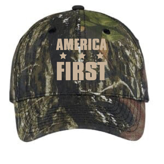 Camo Hat with American Flag
