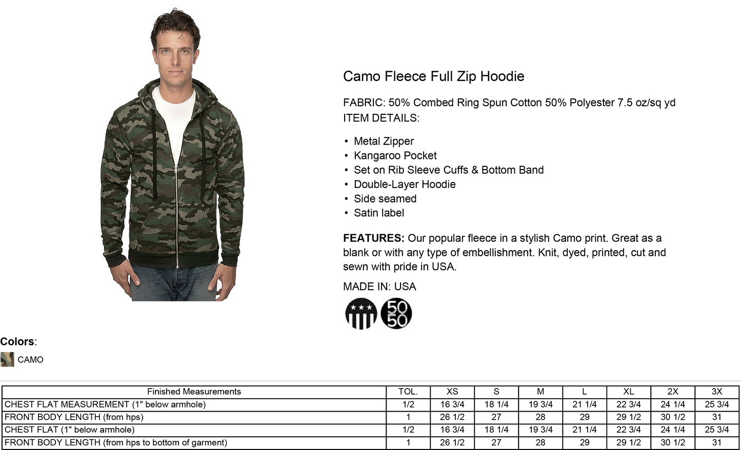 Unisex Freedom Matters Full Zip Camo Hoodie