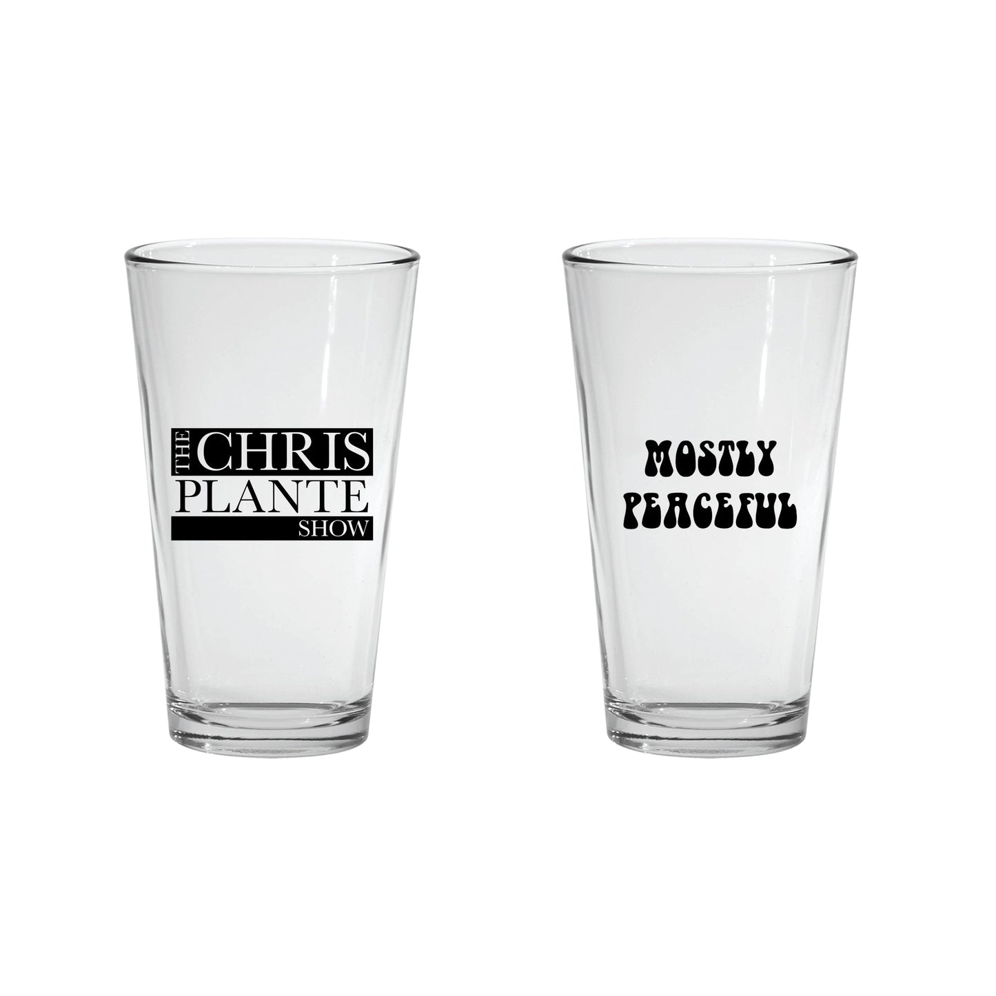 Mostly Peaceful Pint Glasses (2 glasses)