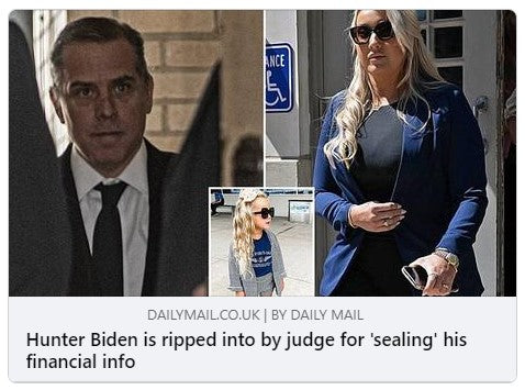 Hunter Biden and his lawyers are ripped into by Arkansas judge for 'sealing and redacting' his financial information - as he faces his baby mama in court over payments for four-year-old daughter
