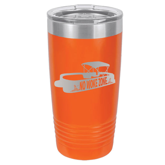 No Woke Zone 20 oz. Stainless Steel Tumbler with Lid - Boat Logo