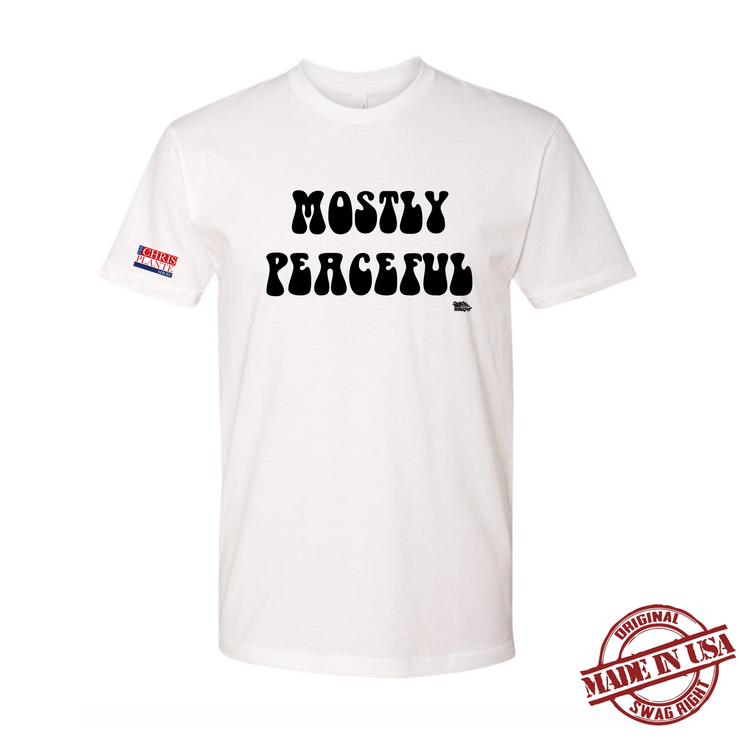 Mostly Peaceful T-Shirt (Red, White)